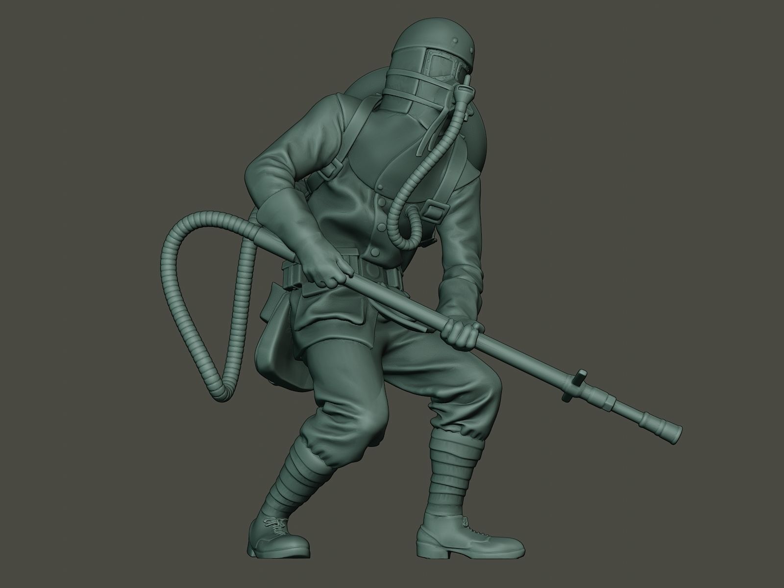 German soldier ww1 action2 G5 3D print model_28