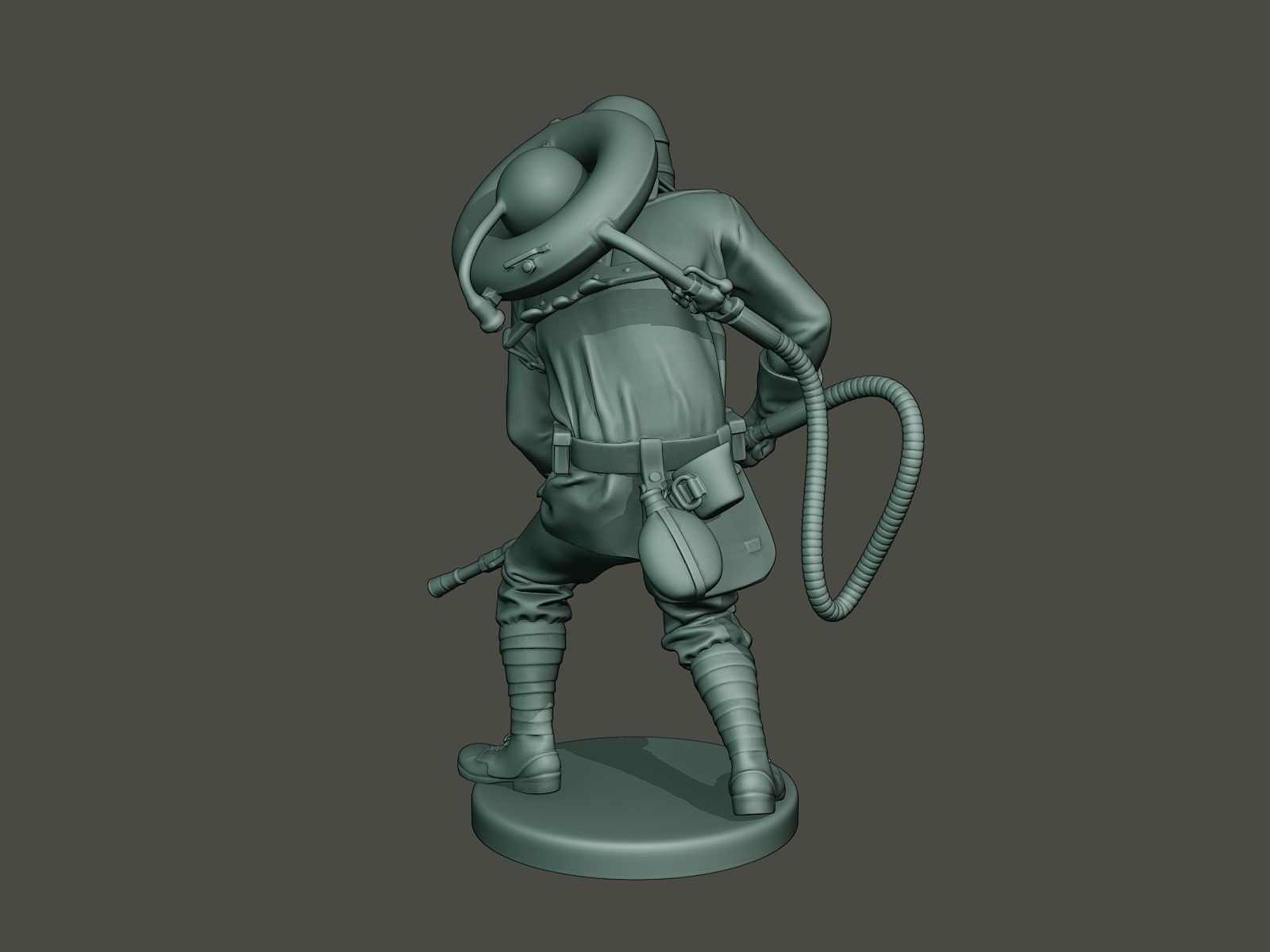 German soldier ww1 action2 G5 3D print model_4