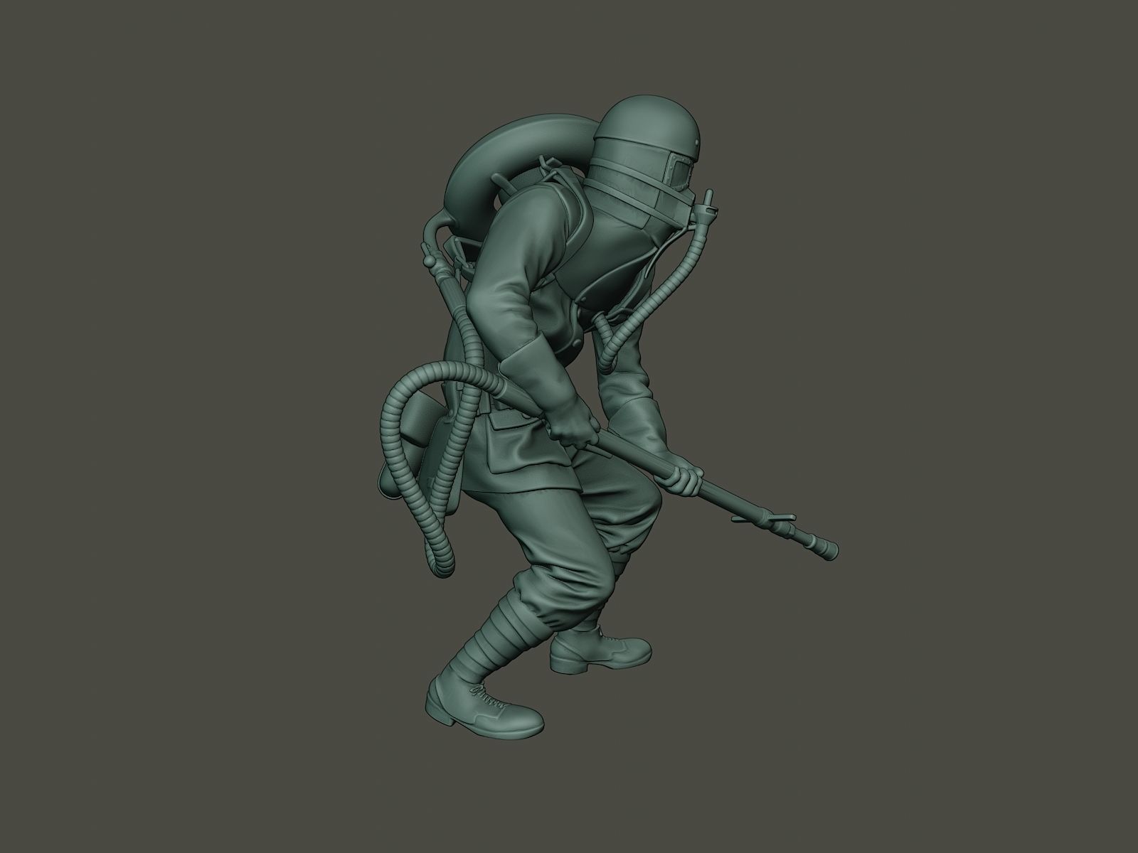 German soldier ww1 action2 G5 3D print model_30