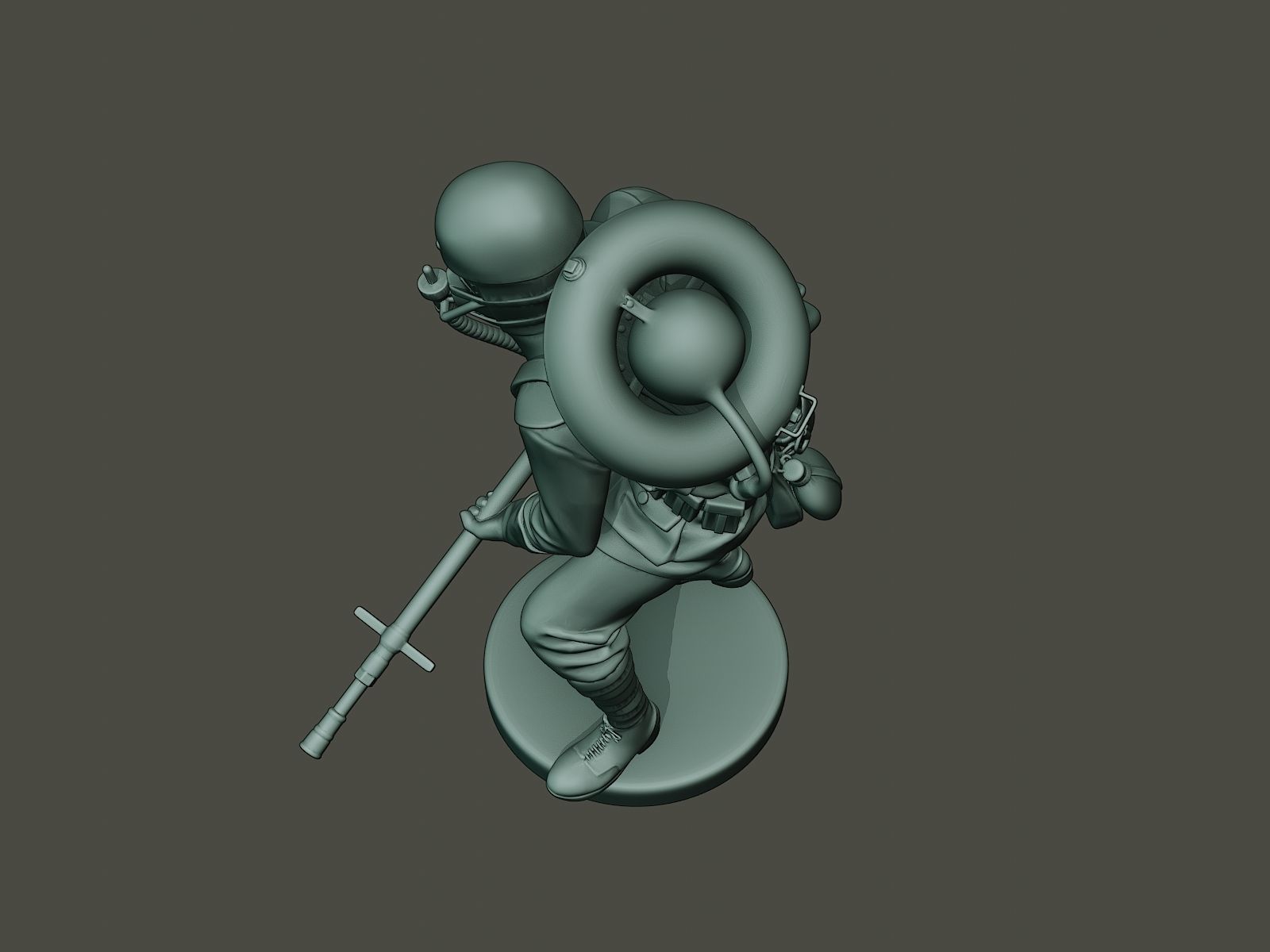 German soldier ww1 action2 G5 3D print model_14