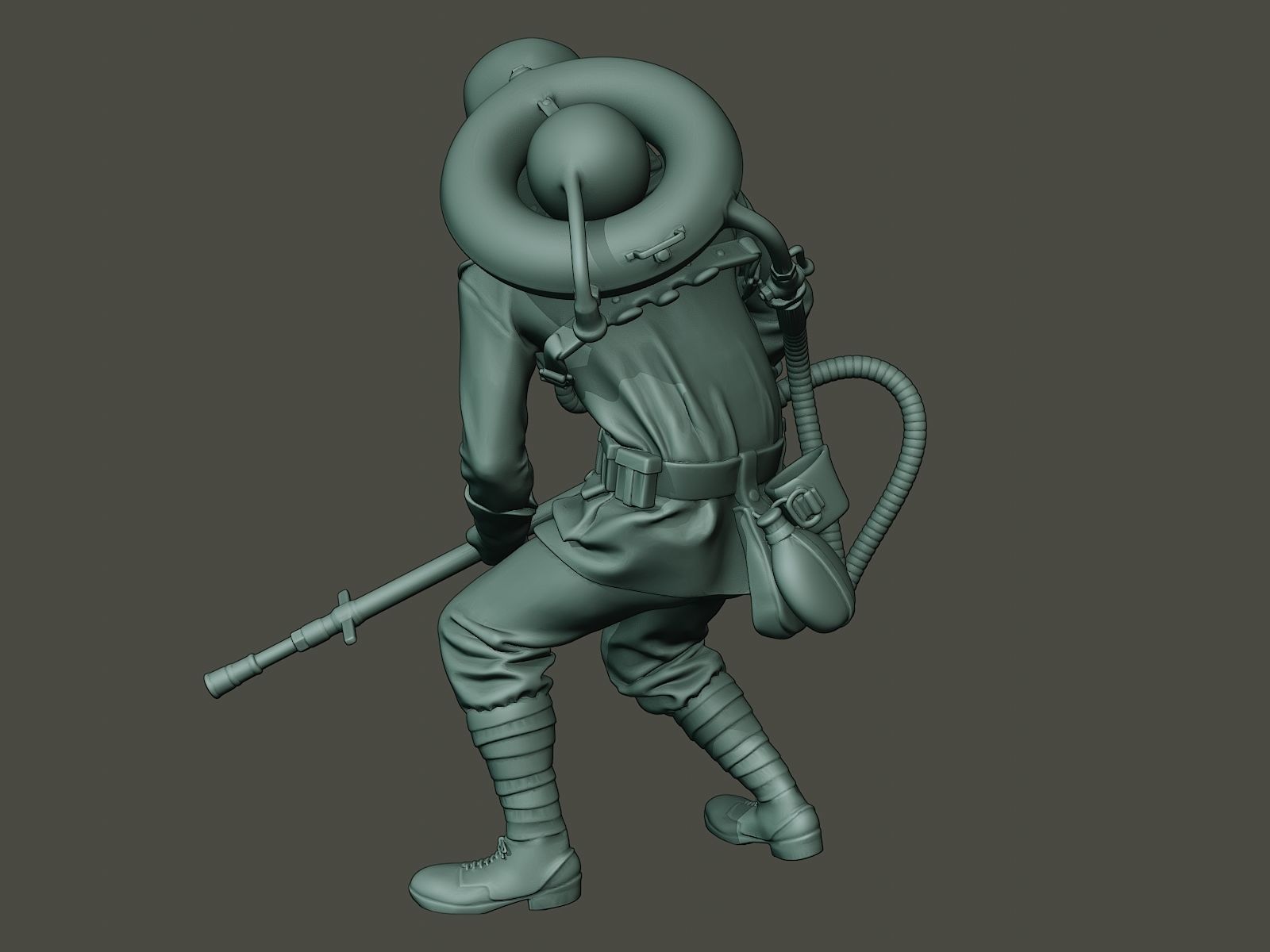 German soldier ww1 action2 G5 3D print model_25