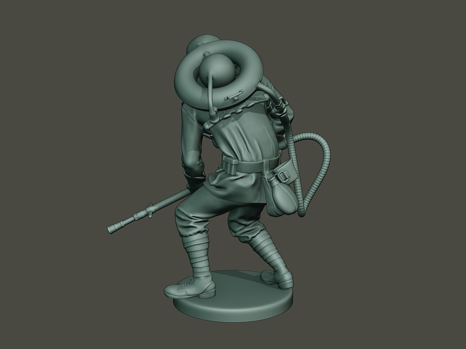 German soldier ww1 action2 G5 3D print model_3