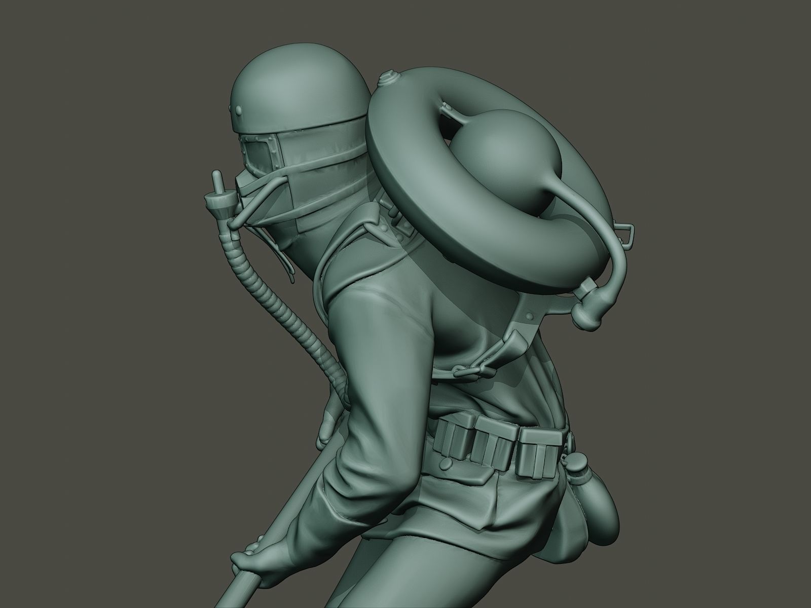 German soldier ww1 action2 G5 3D print model_17