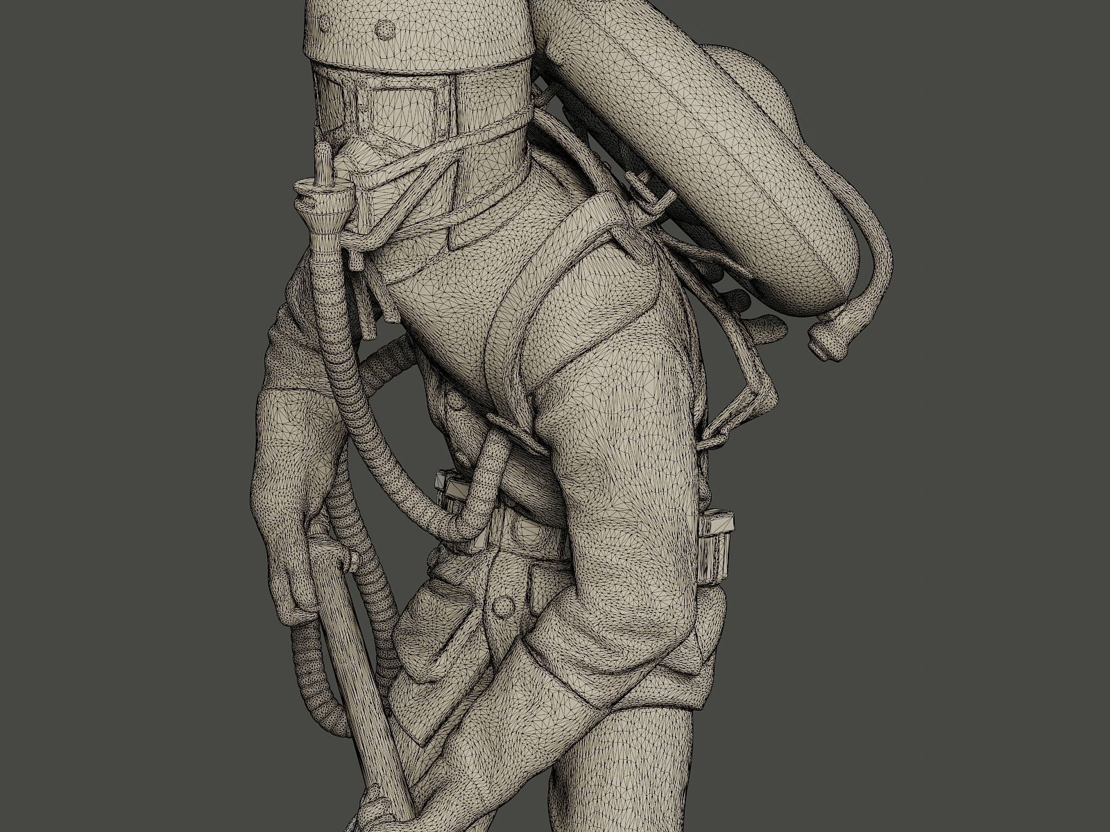 German soldier ww1 action2 G5 3D print model_11