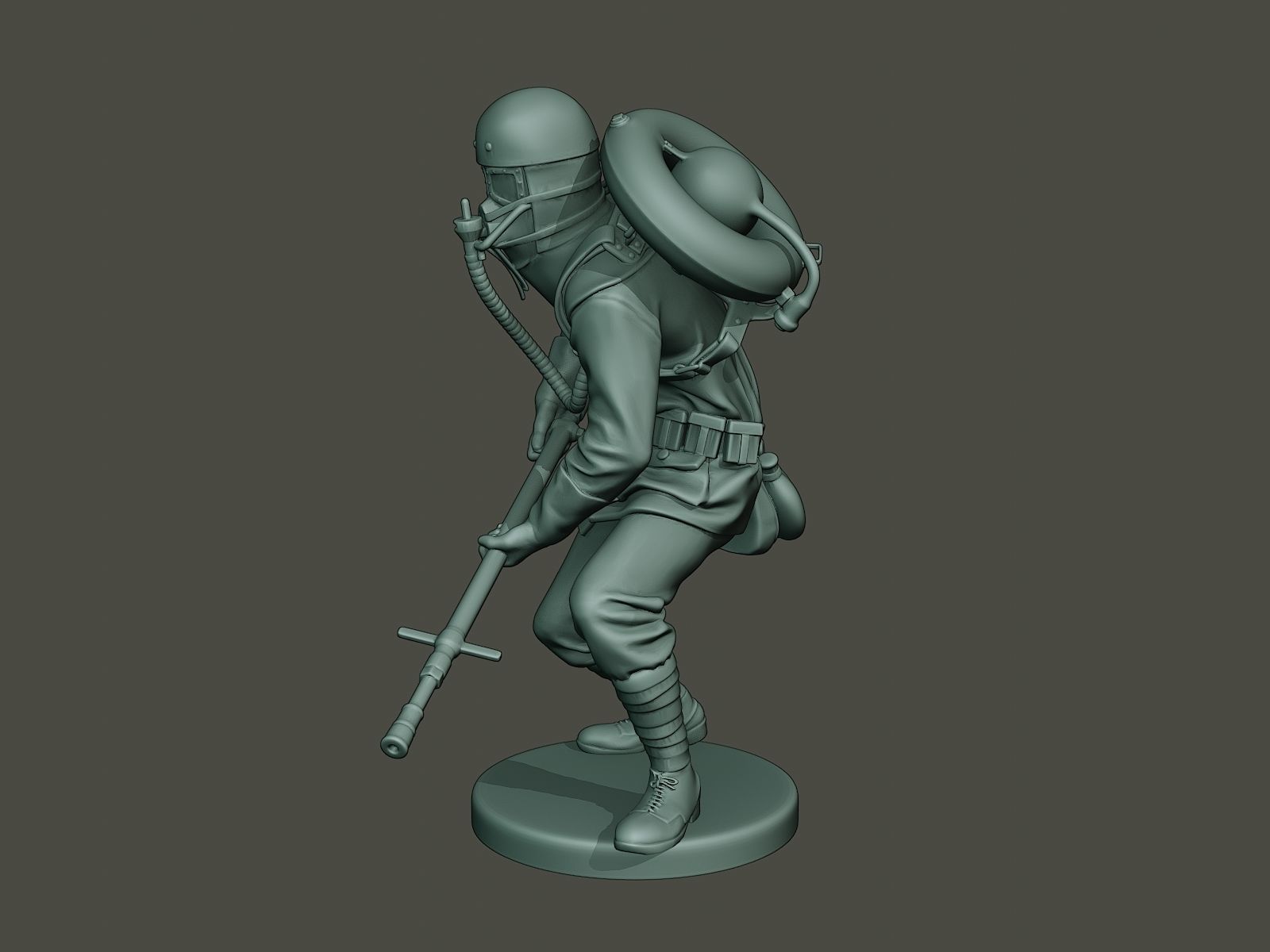 German soldier ww1 action2 G5 3D print model_1