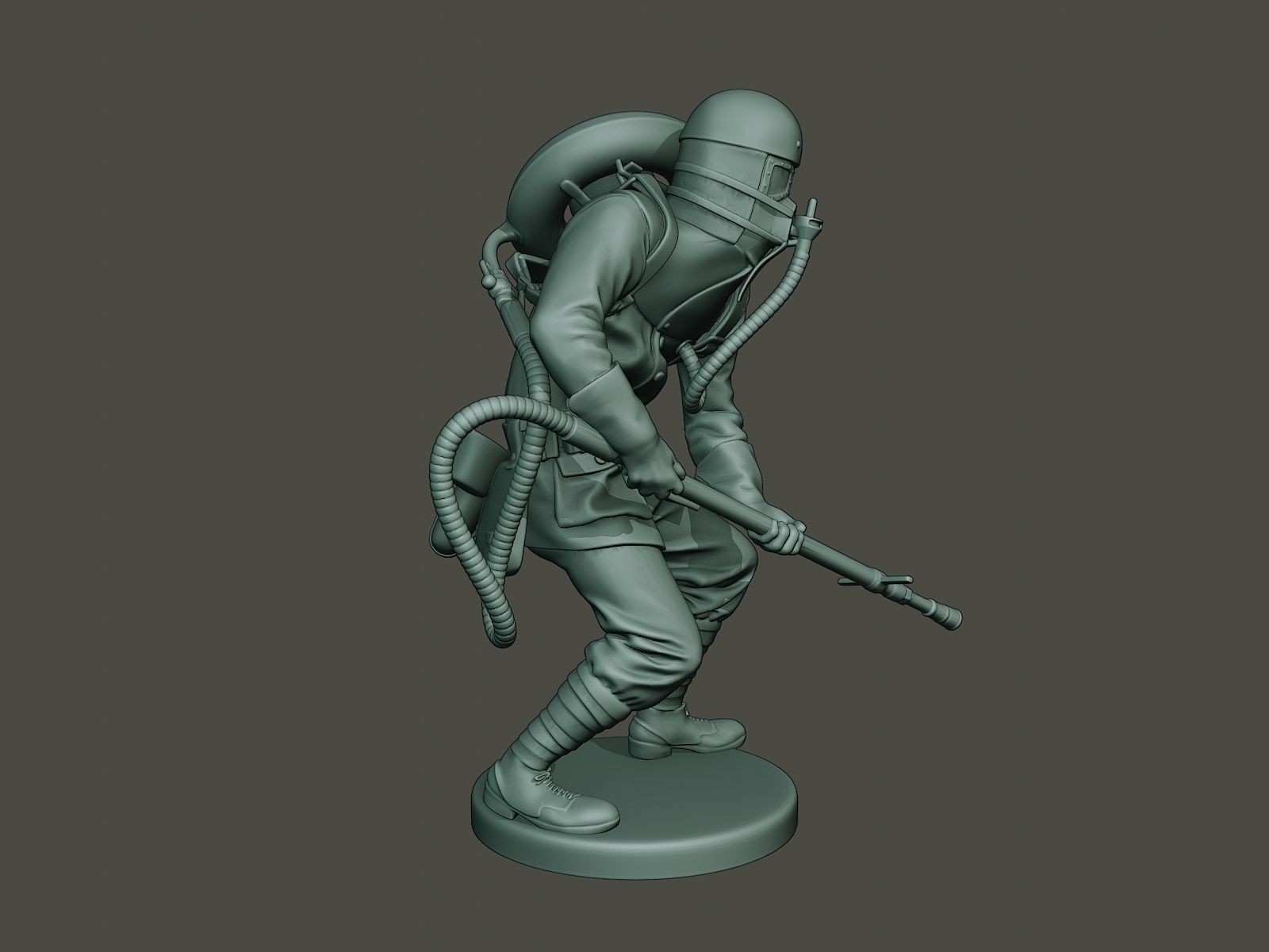 German soldier ww1 action2 G5 3D print model_7