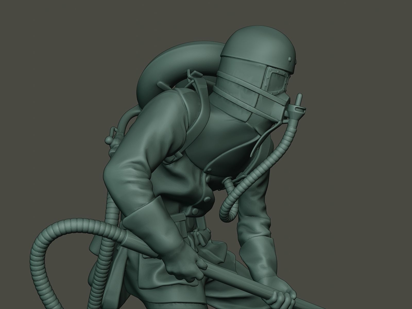 German soldier ww1 action2 G5 3D print model_19