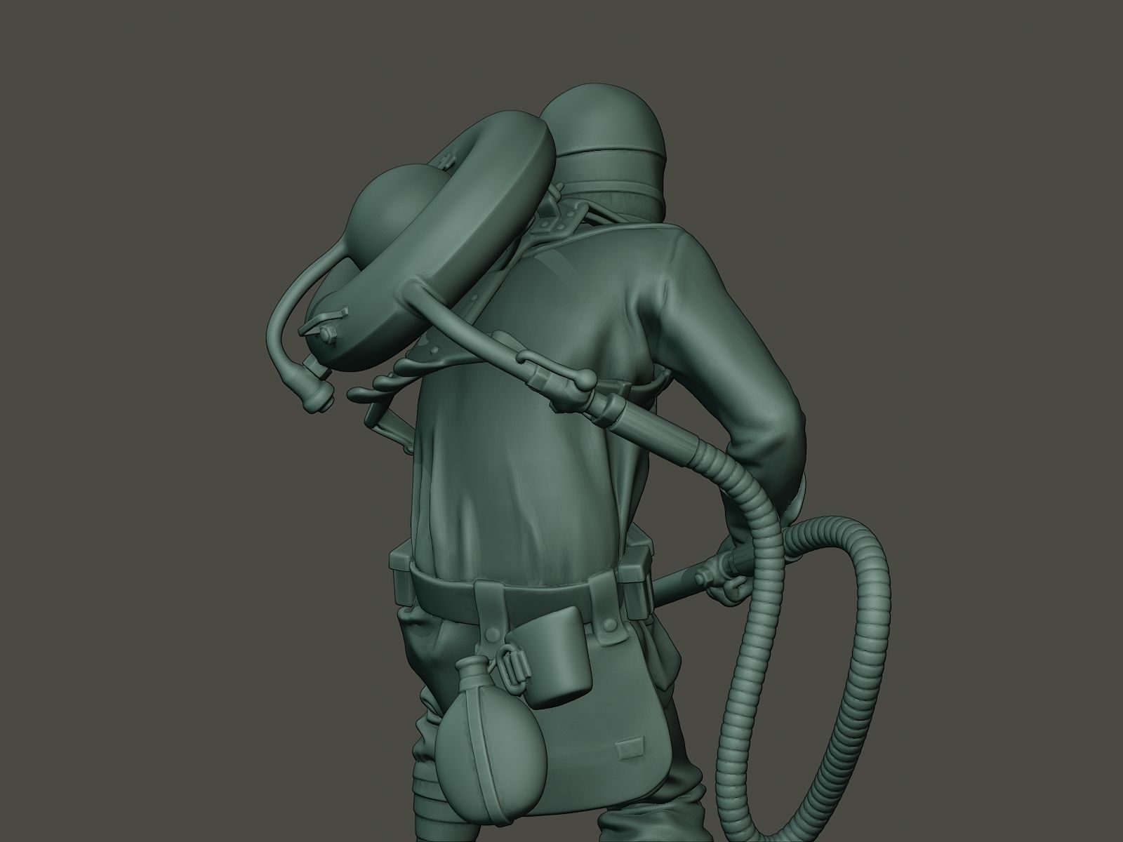 German soldier ww1 action2 G5 3D print model_20