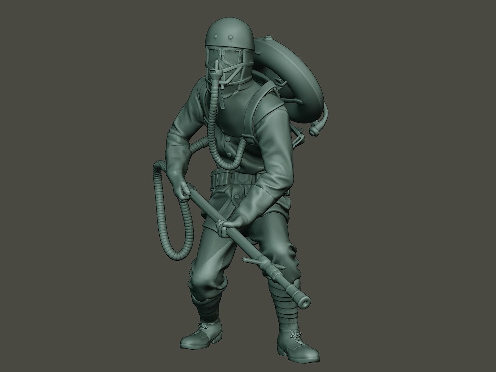 German soldier ww1 action2 G5 3D print model_27