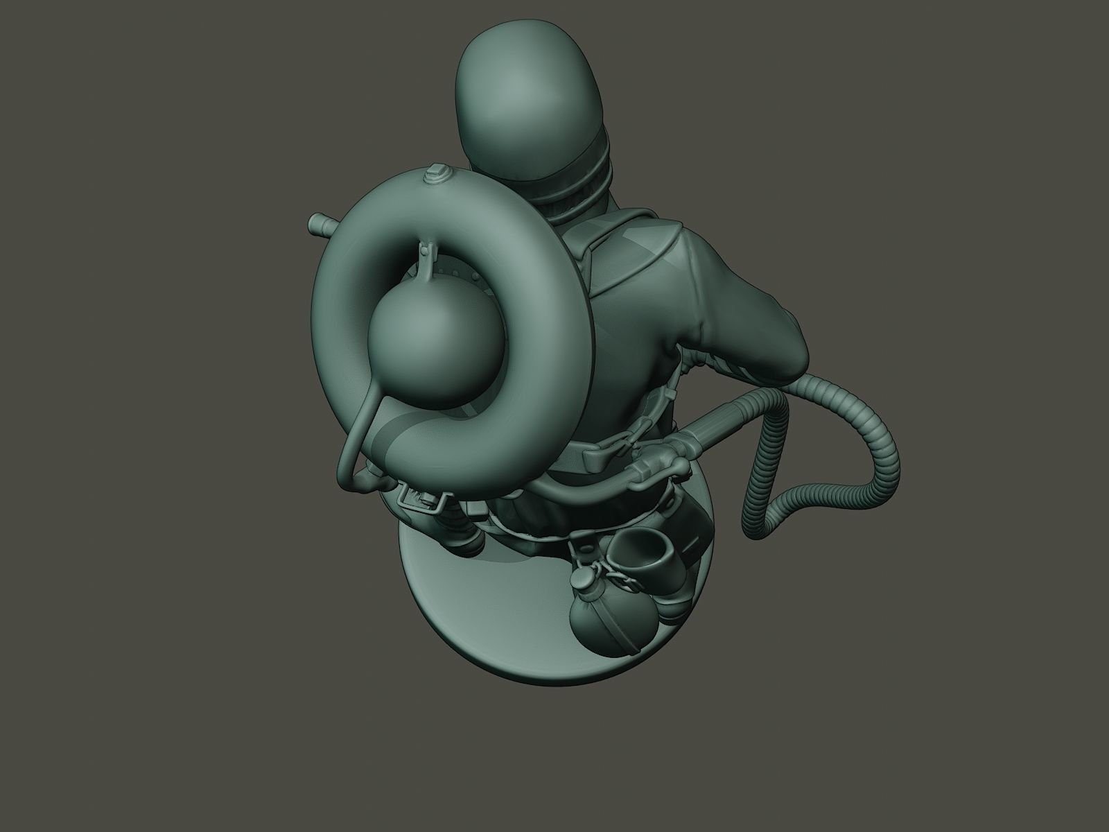 German soldier ww1 action2 G5 3D print model_15