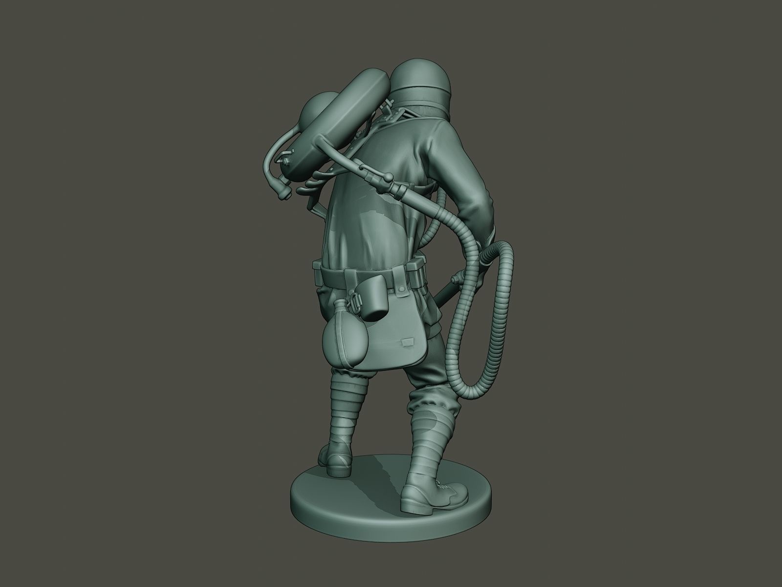 German soldier ww1 action2 G5 3D print model_5