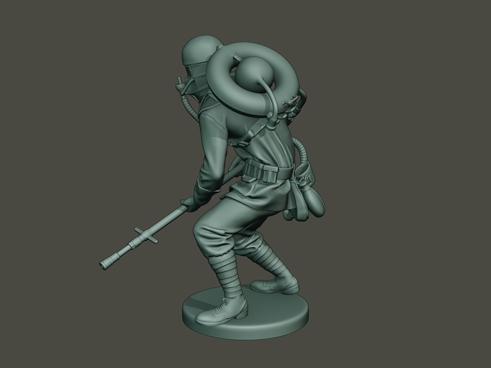 German soldier ww1 action2 G5 3D print model_2