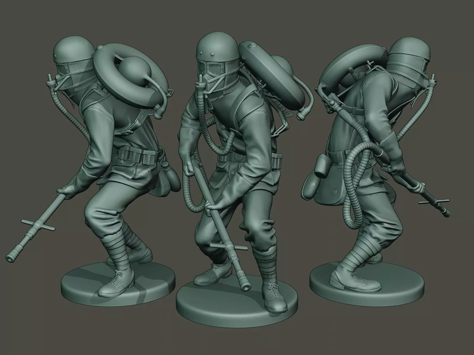 German soldier ww1 action2 G5 3D print model_0