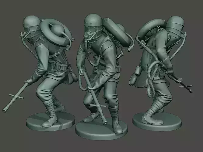 German soldier ww1 action2 G5 3D print model