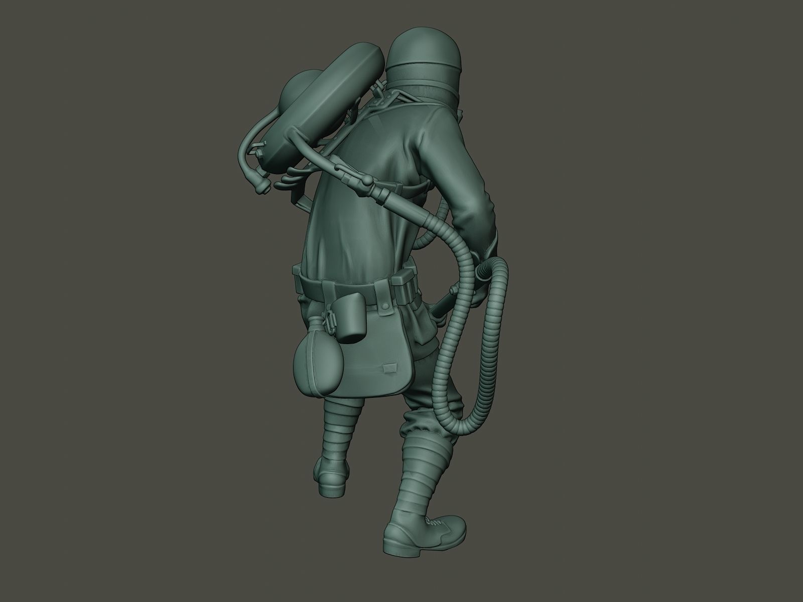 German soldier ww1 action2 G5 3D print model_24