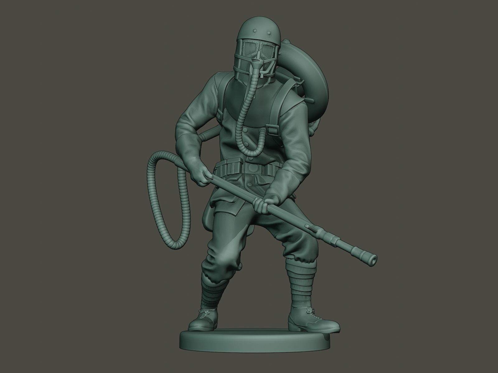German soldier ww1 action2 G5 3D print model_12