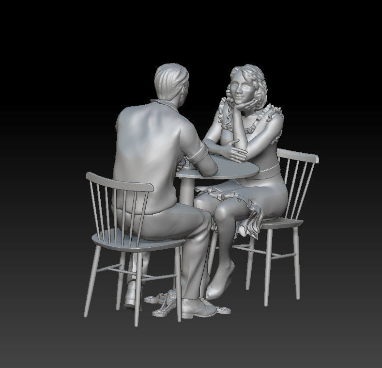 man and woman 3D print model_22