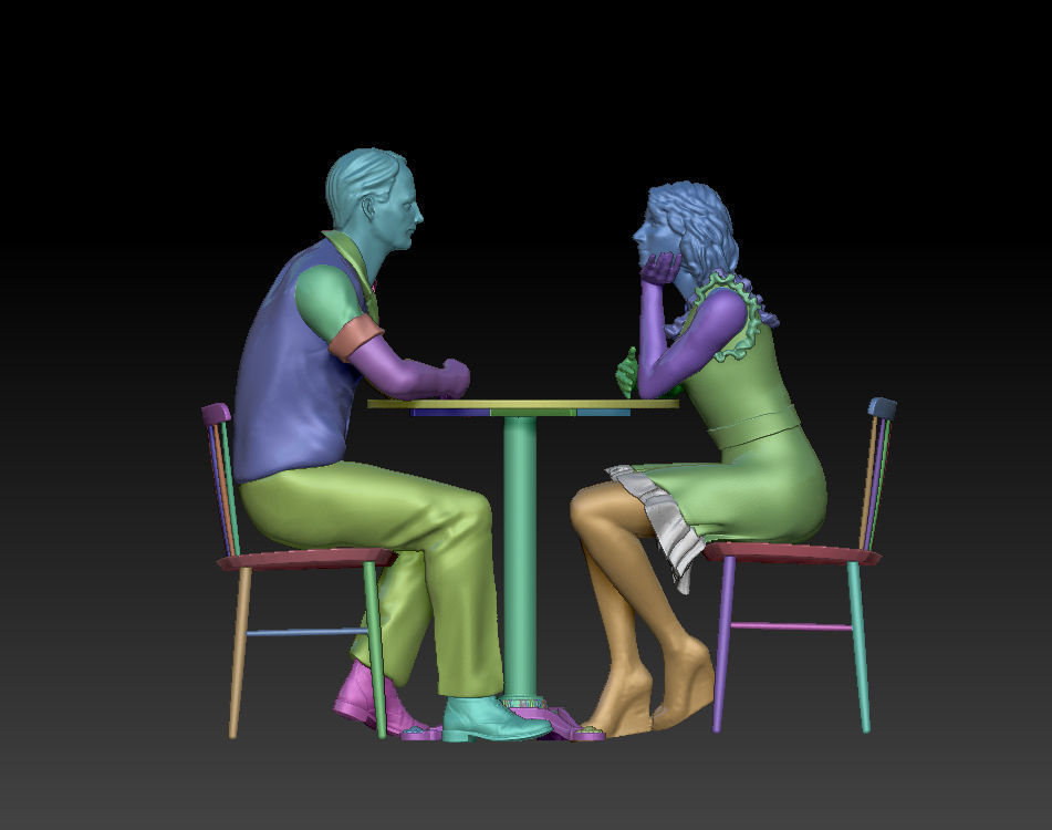 man and woman 3D print model_27