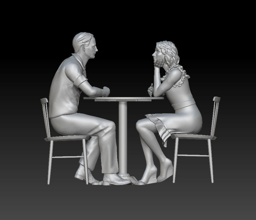 man and woman 3D print model_23