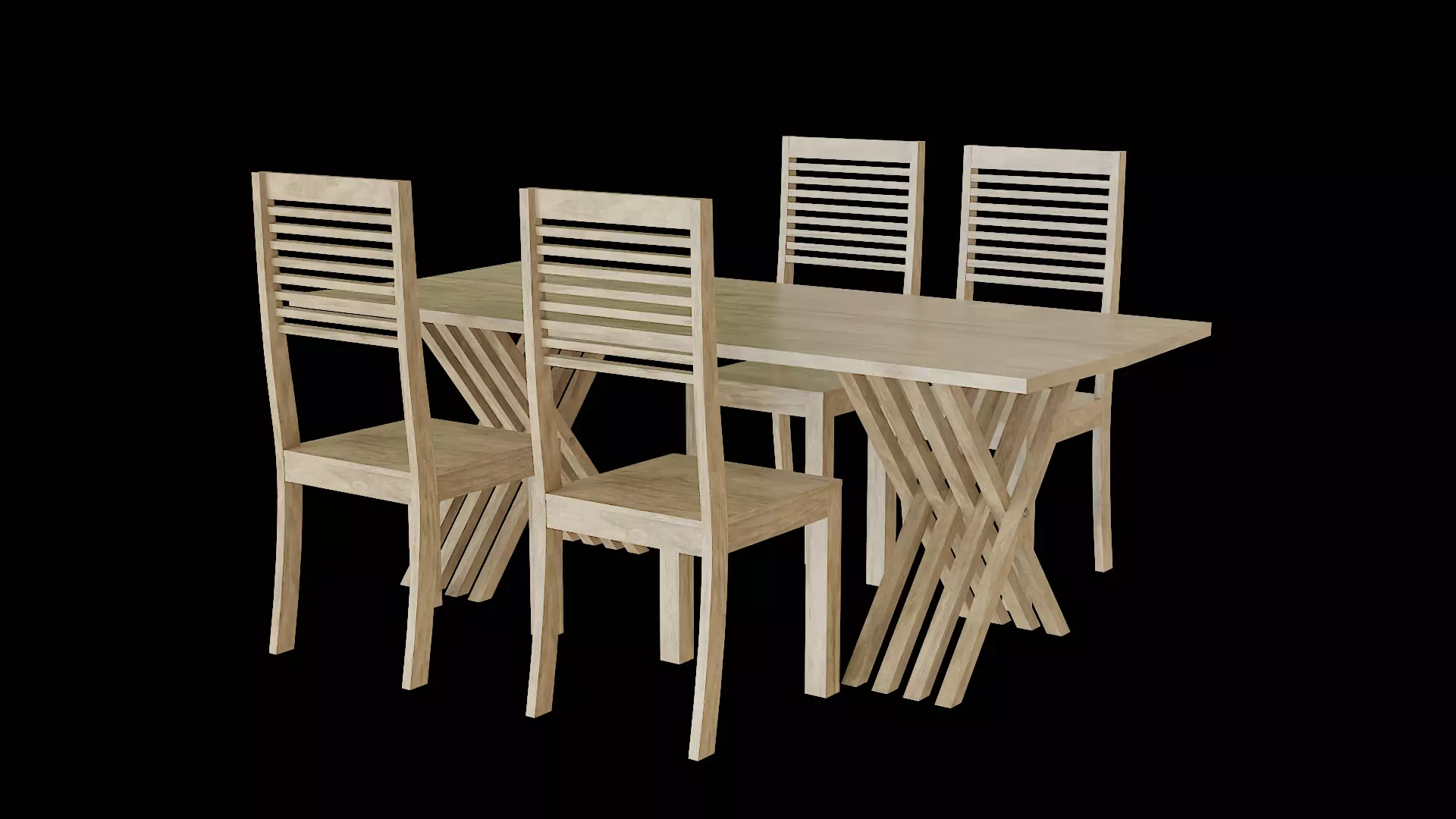 Table set Pack 09 Low-poly 3D model