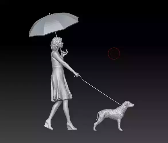 girl with a dog 3D print model