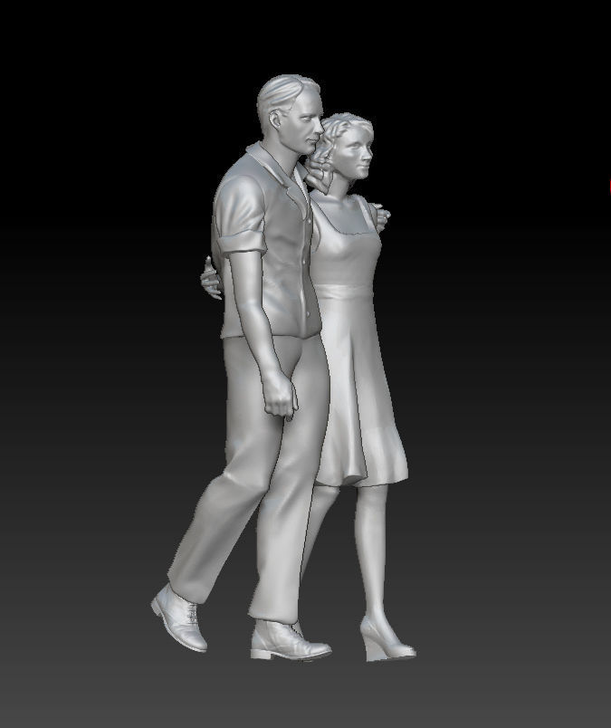 man and woman 3D print model_61