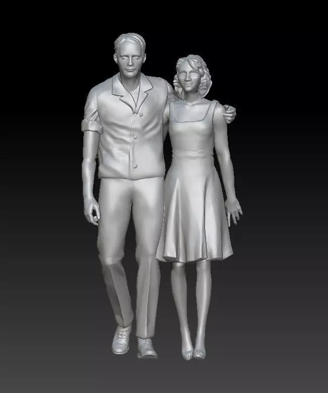 man and woman 3D print model_0