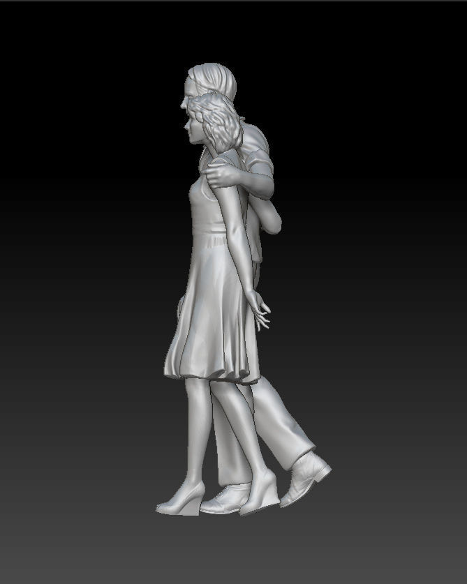 man and woman 3D print model_34