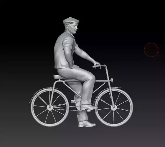 man on a bicycle 3D print model