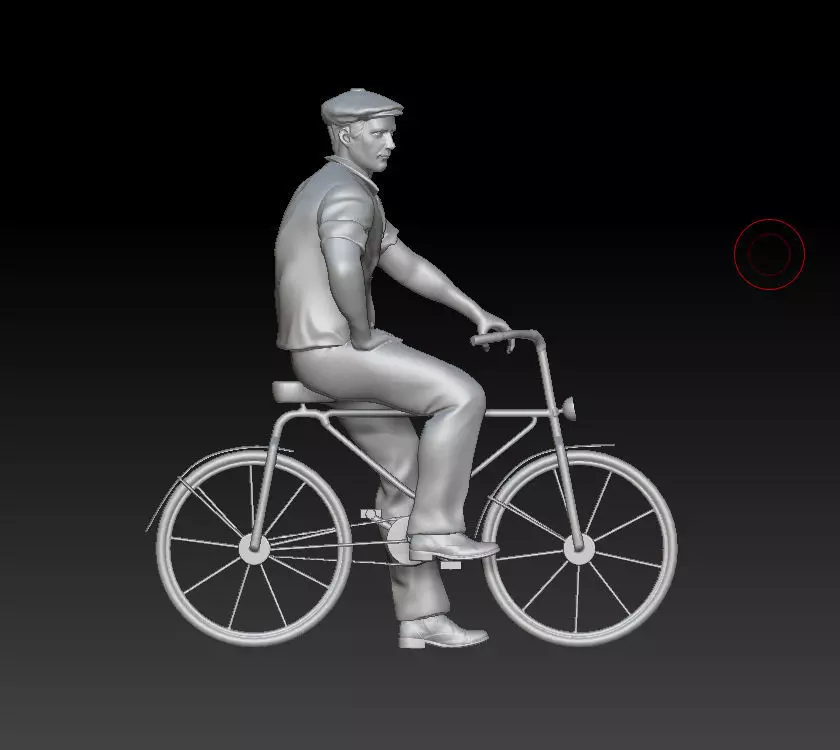 man on a bicycle 3D print model_0
