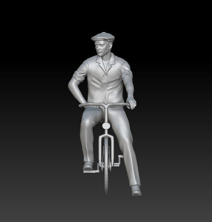 man on a bicycle 3D print model_55