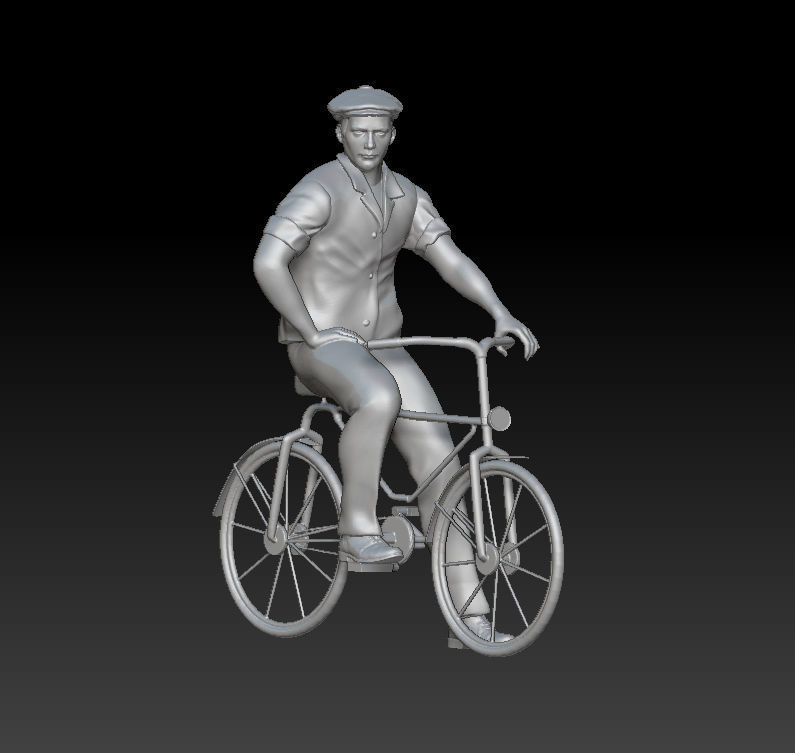 man on a bicycle 3D print model_16