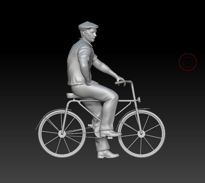 man on a bicycle 3D print model_39