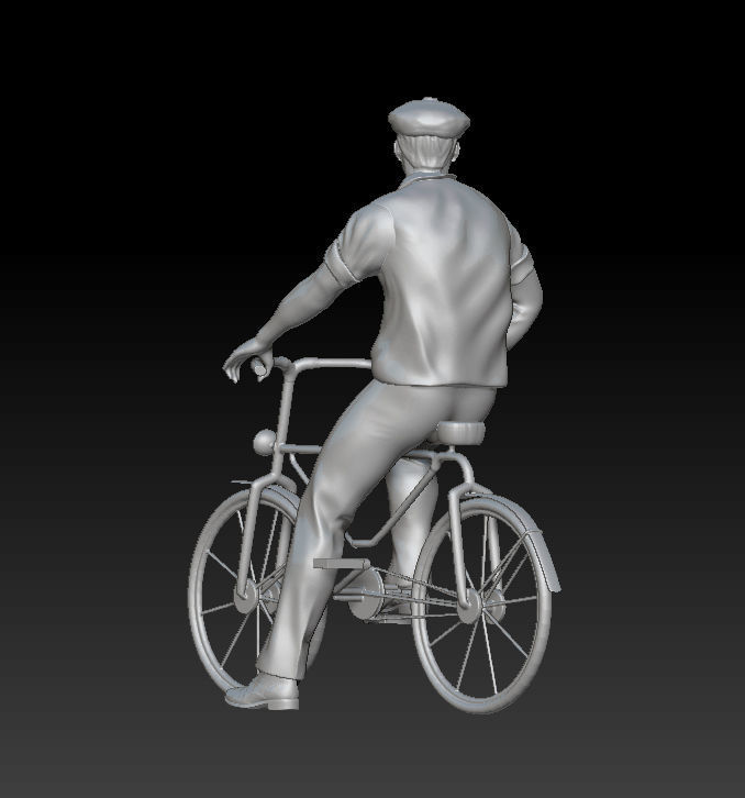 man on a bicycle 3D print model_28