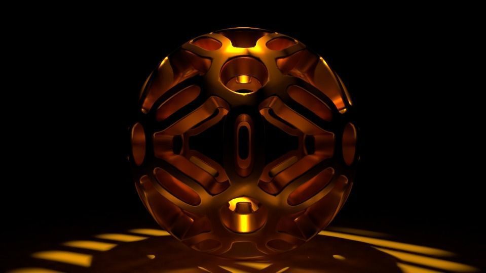 Spherical Pattern Symmetry Low-poly 3D model_1