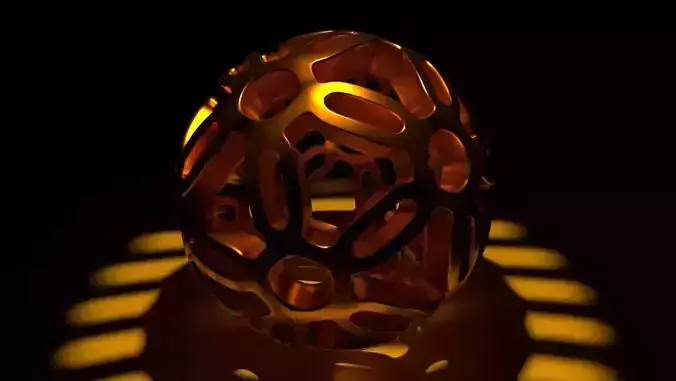 Spherical Pattern Symmetry Low-poly 3D model