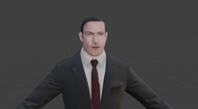 Bruce Wayne Low-poly 3D model_1