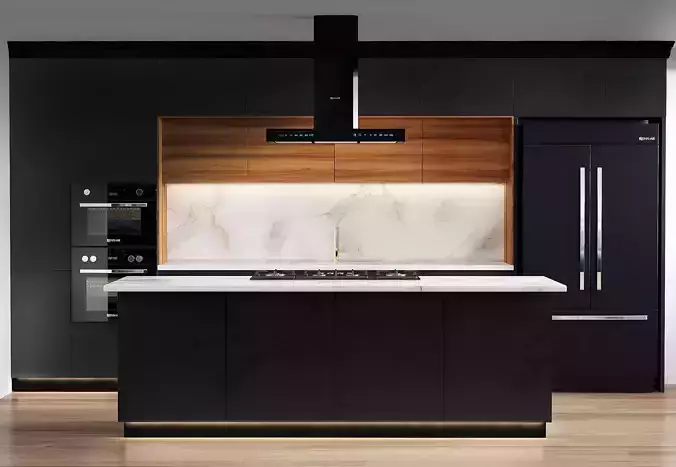 kitchen-01 modern kitchen with cabinets and marble counter tops