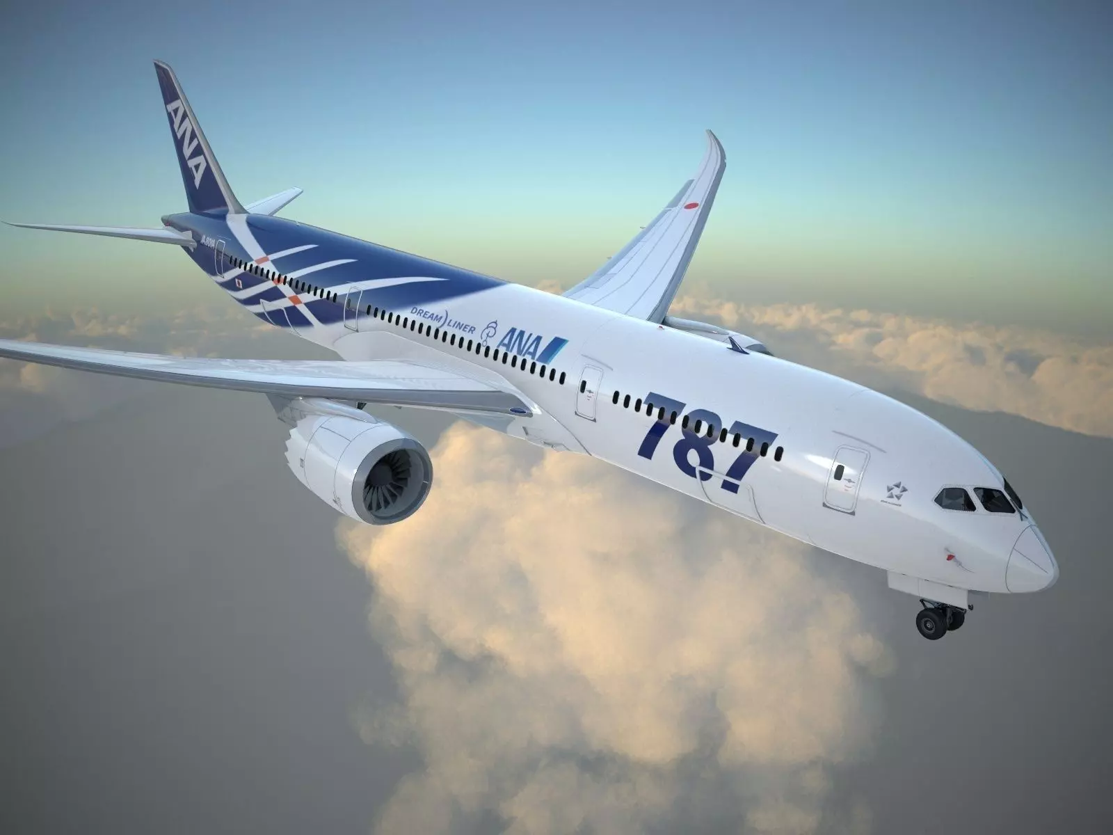 Boeing 787 Dreamliner ANA airlines 3D model_0