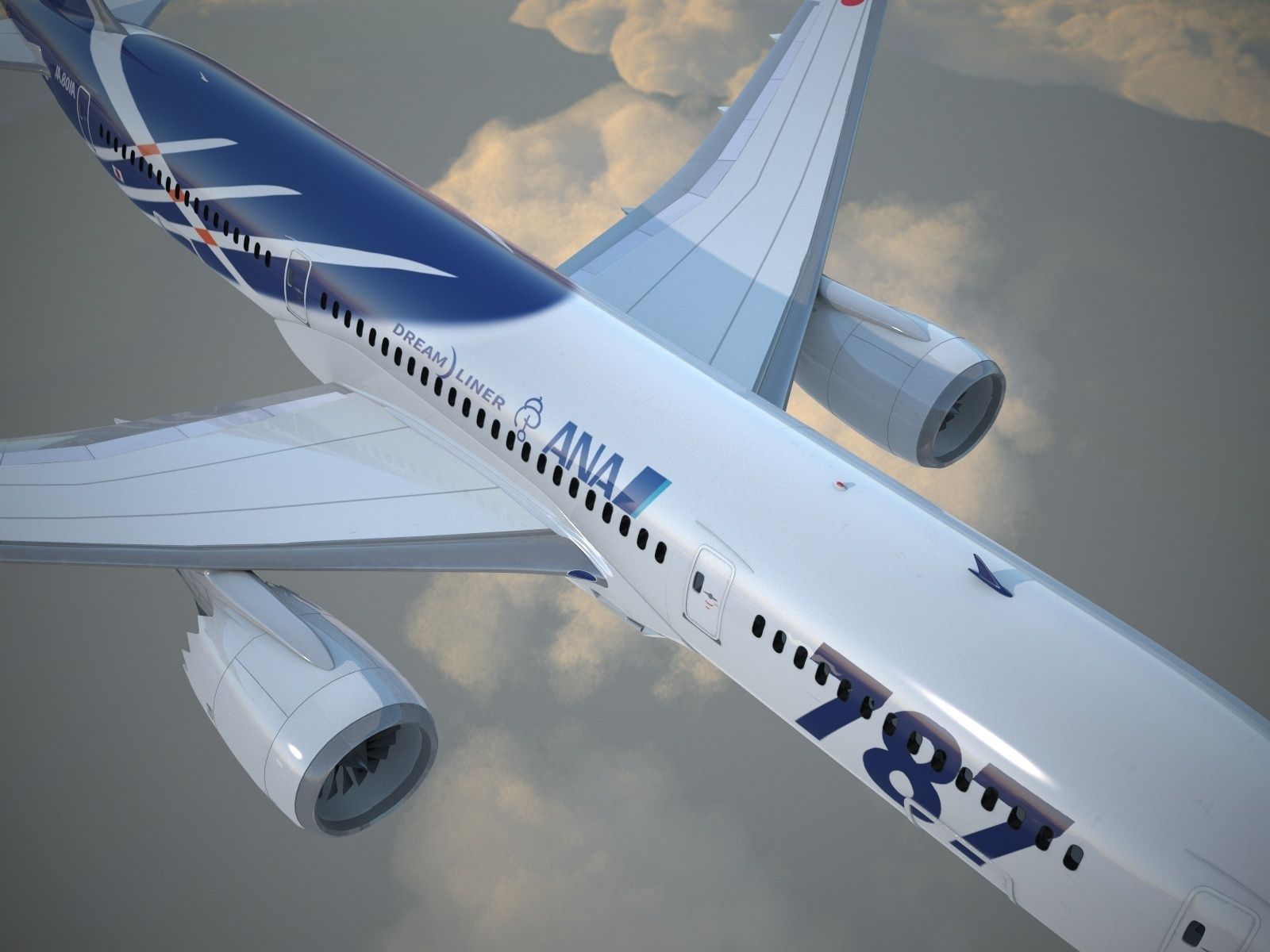 Boeing 787 Dreamliner ANA airlines 3D model_5