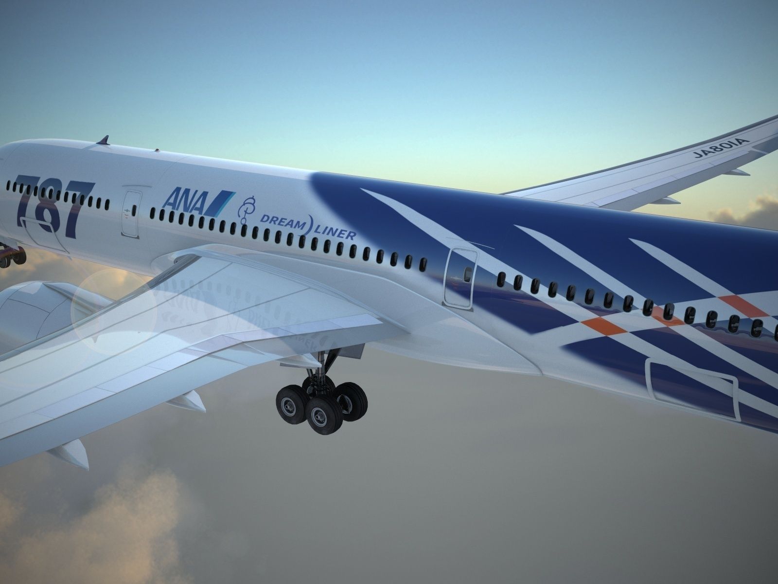 Boeing 787 Dreamliner ANA airlines 3D model_8