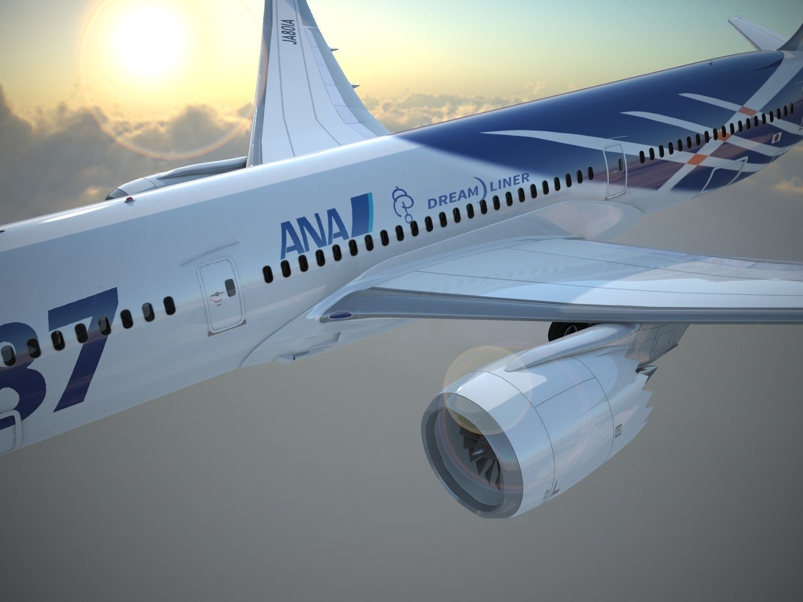 Boeing 787 Dreamliner ANA airlines 3D model_6