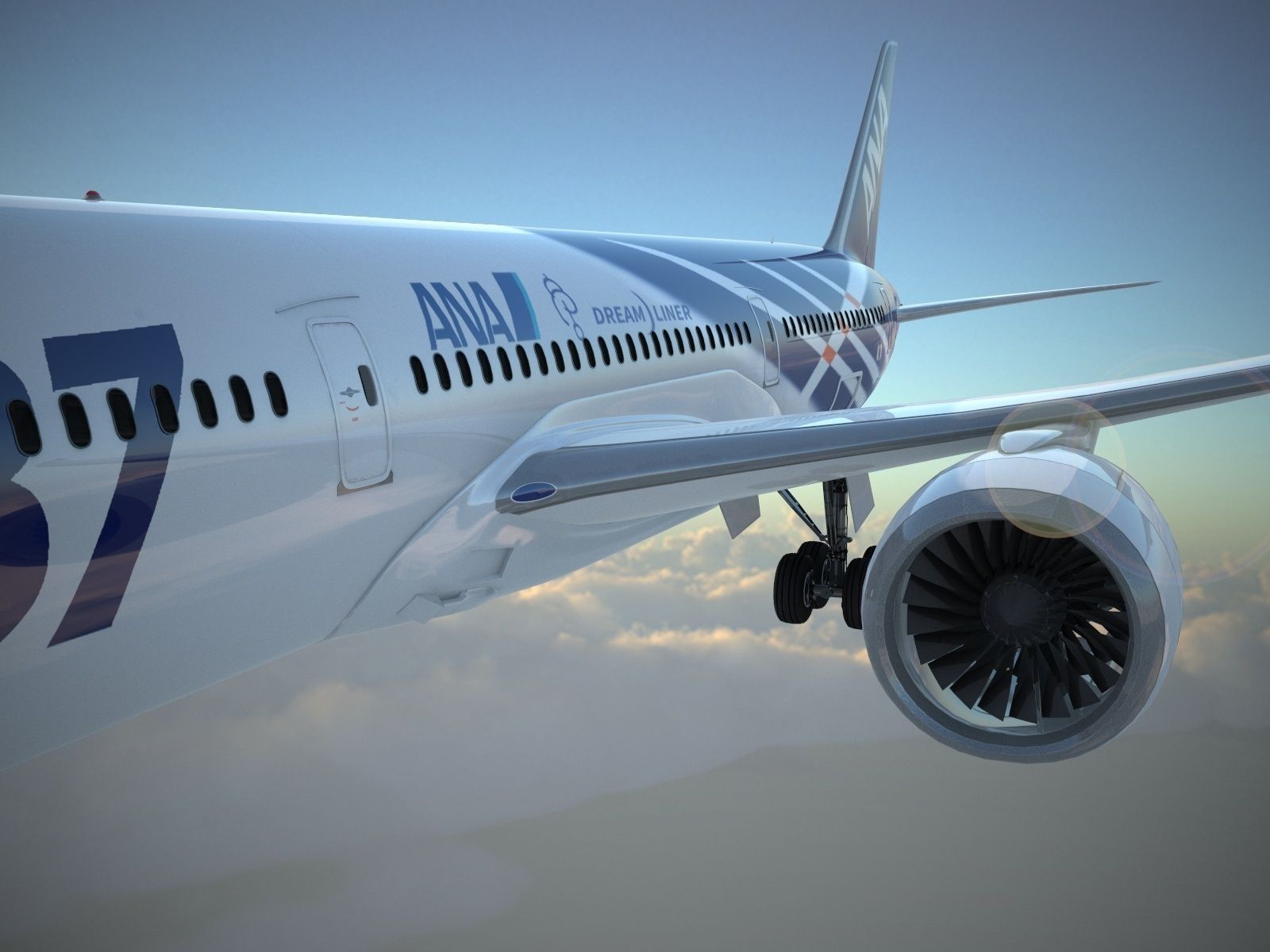 Boeing 787 Dreamliner ANA airlines 3D model_9