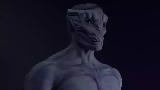 Alien Bust Low-poly 3D model