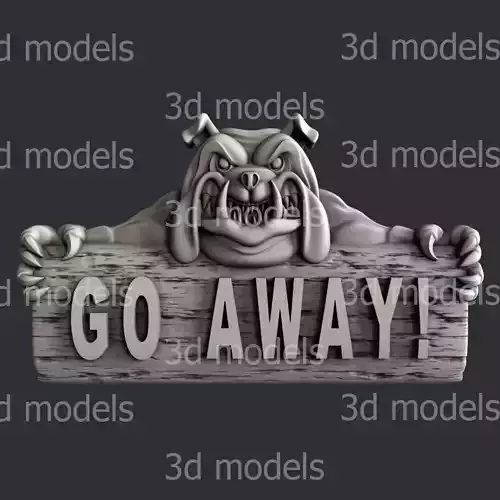 3d STL models for CNC router  or 3d printer go away dog