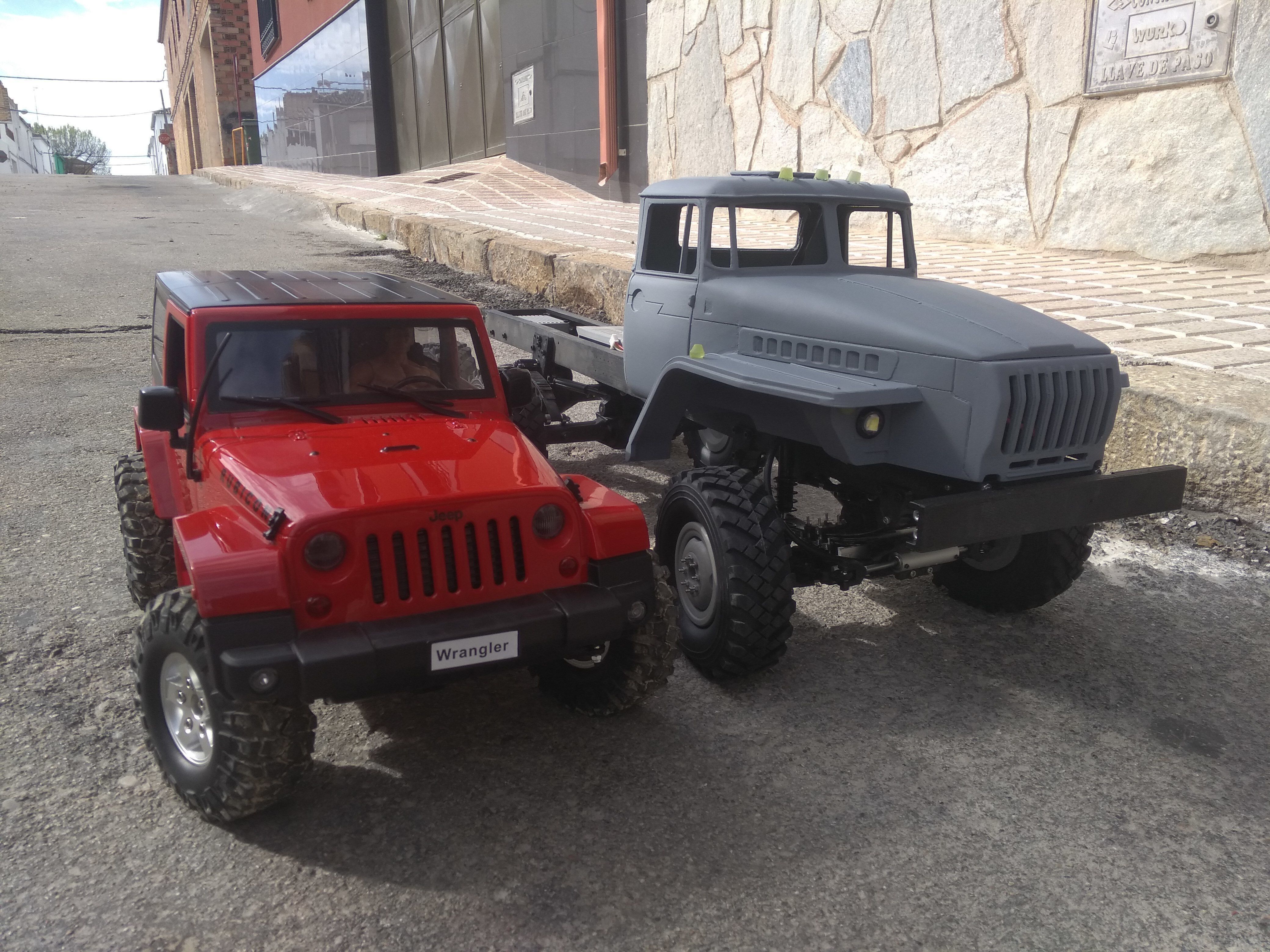 6x6 truck rc crawler car hard body 3D print model_12