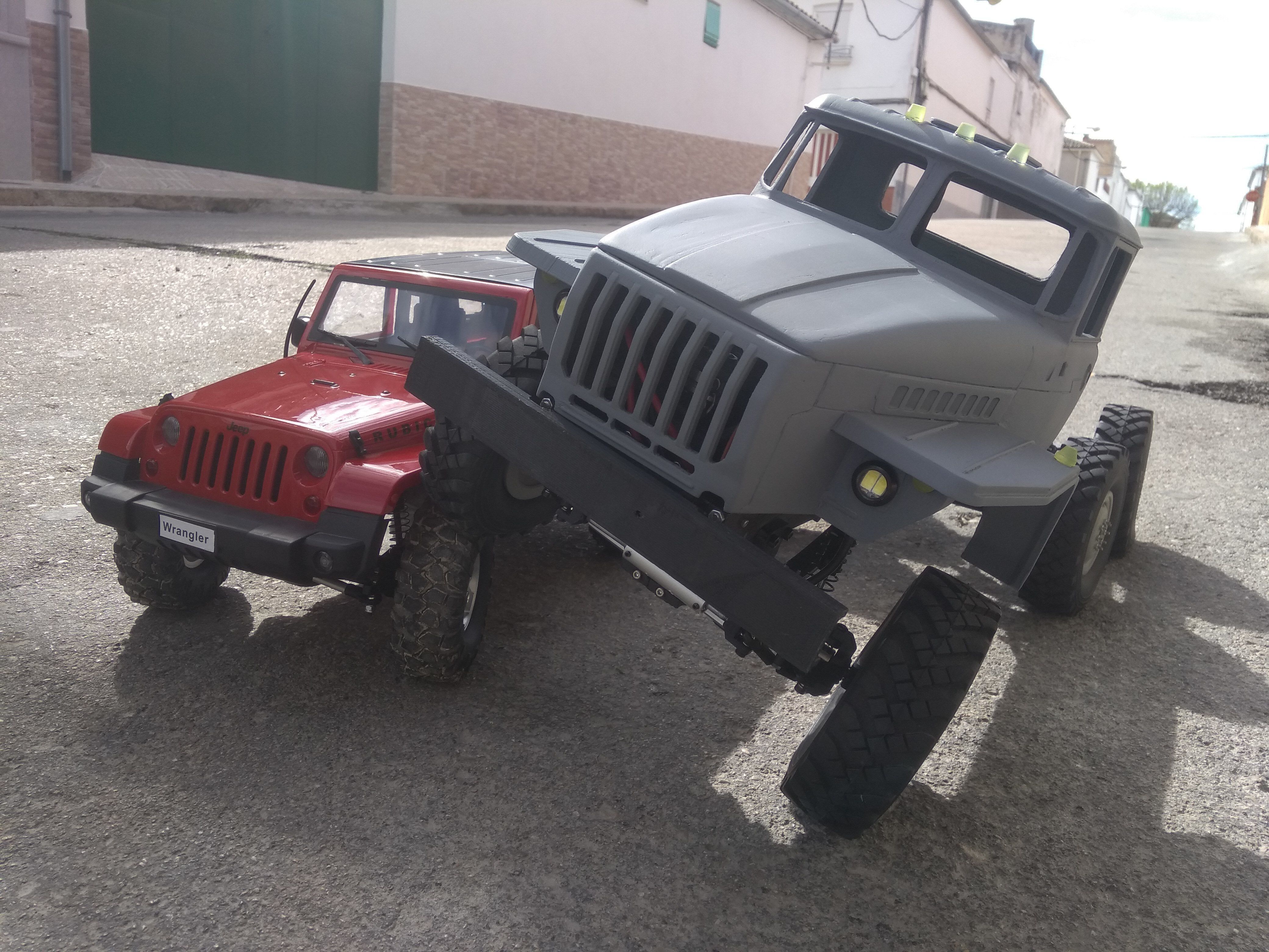 6x6 truck rc crawler car hard body 3D print model_5