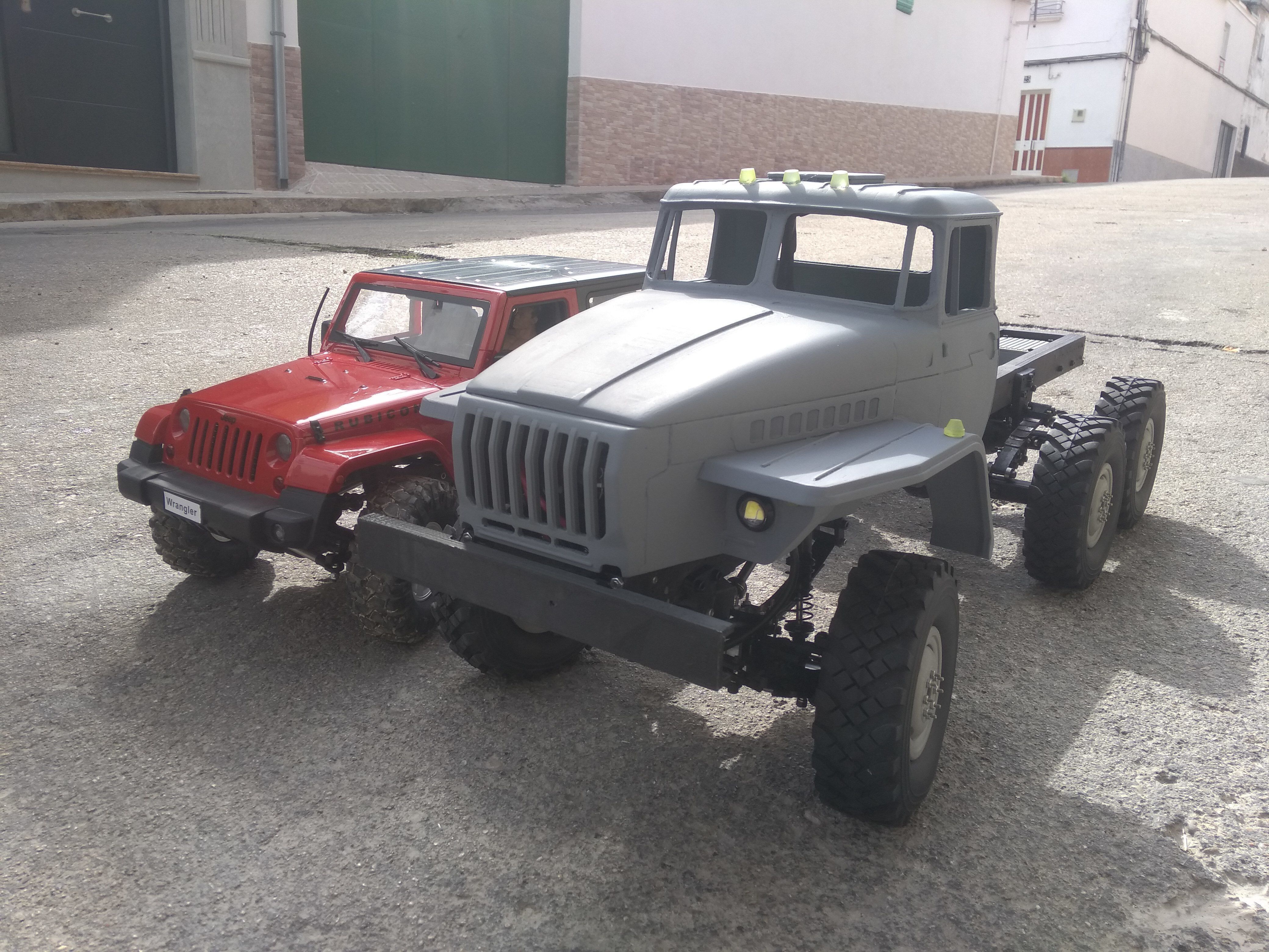 6x6 truck rc crawler car hard body 3D print model_3