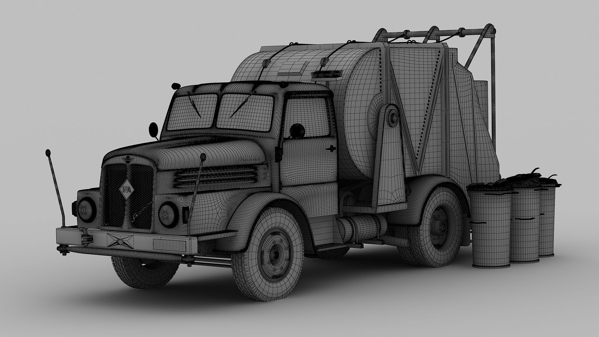 IFA S4000-1 Garbage Truck 3D model_4