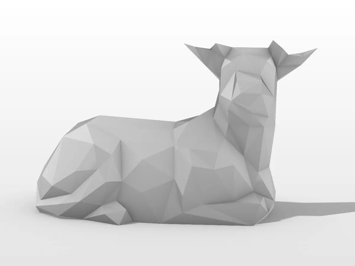 Calf Low Poly polygonal goat 3D print model